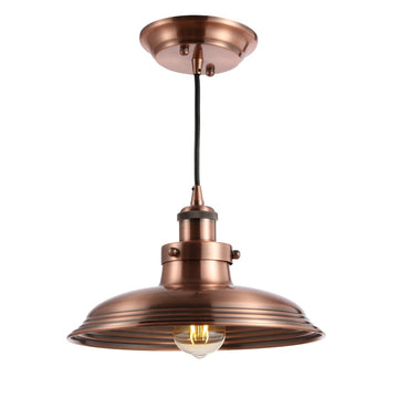 Bedford 11" Adjustable Iron Industrial Rustic LED Pendant - JONATHAN Y